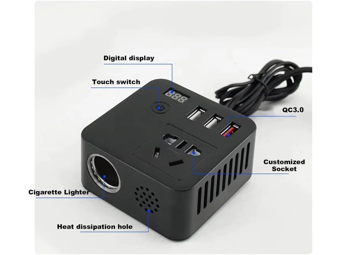 Cargador De Coche Dc24v A 220v Camier Cargador De Coche Multifuncional Conversión De Potencia