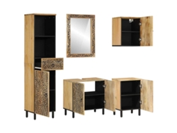 Maison Exclusive - Conjunto De Muebles De Baño 5 Piezas Madera Maciza De Mango