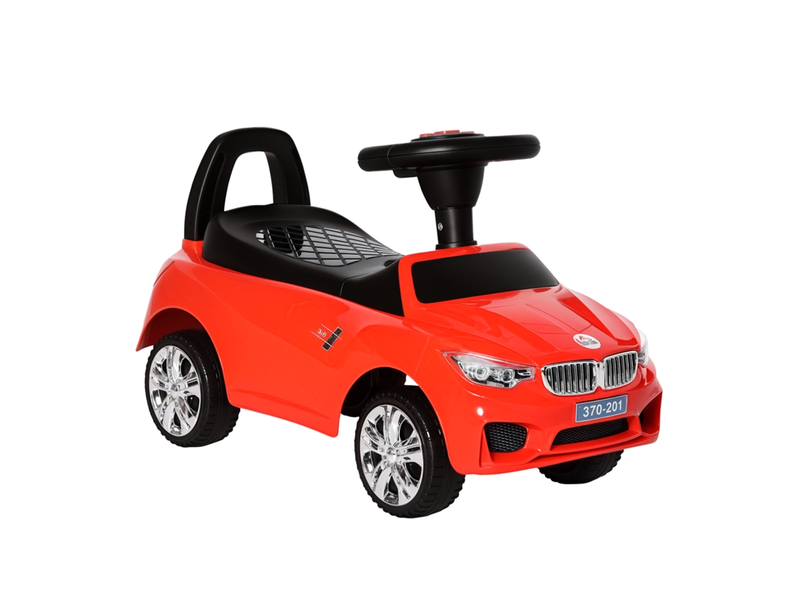 Cochecito De Bebé Rojo Para Niños De 18 A 36 Meses Con Faros, Música, Claxon, Manillar Y Espacio De Almacenamiento.