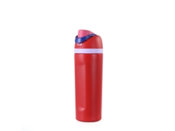 Vaso térmico Siurn con tapa elástica, revestimiento de acero inoxidable, 500 ml (rojo)