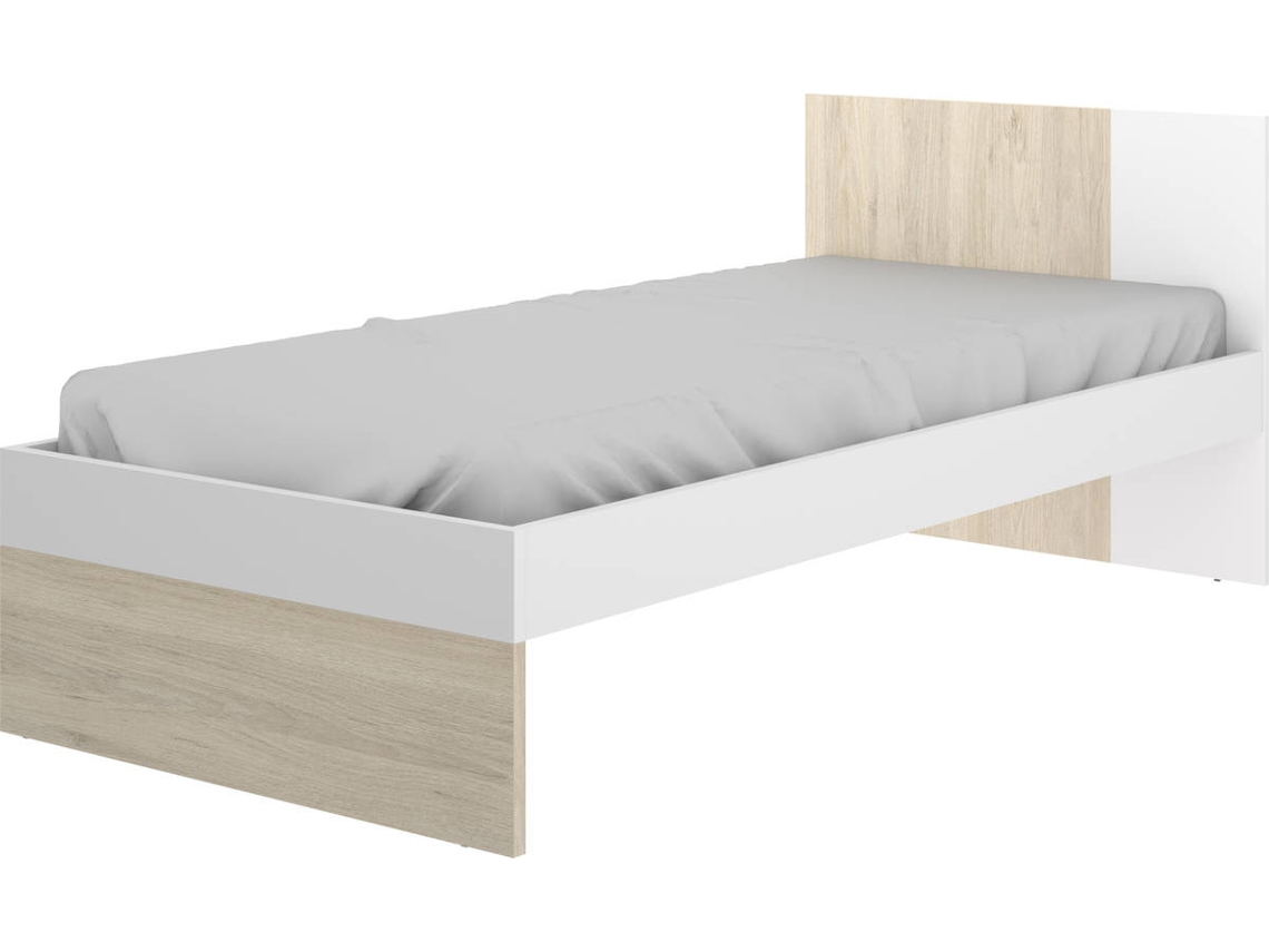 Cama 90X190 DKIT Dina (Natural/Blanco - 79x97x196 cm)