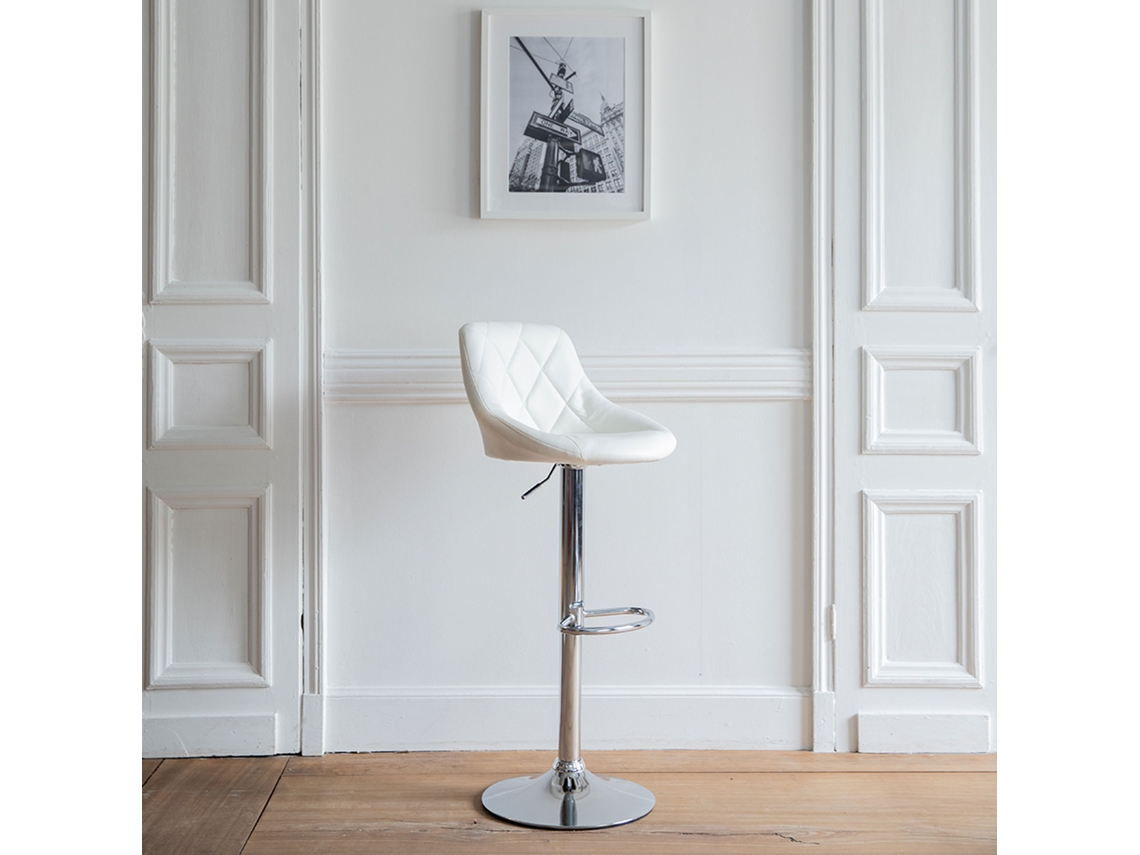 Banco de Bar HAPPY GARDEN Jasper (Polipele - Branco 48 x 46 x 106 cm cm)