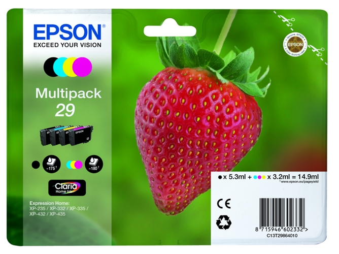 Pack ahorro cartuchos de tinta original EPSON, 29, Fresa, C13T29864022, T2986