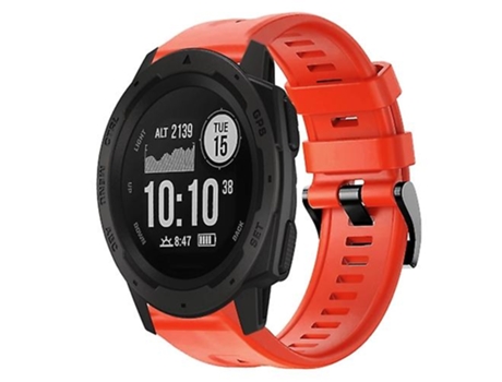 Correa De Reloj Inteligente Para Garmin Instinct, Hebilla De Metal, Correa De Reloj De Silicona Roja De Color Sólido VENISYMLIS