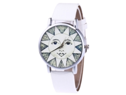 Reloj De Pulsera De Cuarzo Unisex Con Correa De Cuero Pu Zhoulianfa (blanco)
