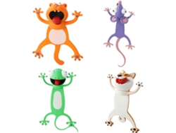 JILLIOPER Marcadores 3D estéreo de animales divertidos para niños y adultos, marcadores de libro en forma de animal
