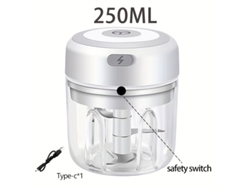 Picadora Eléctrica De 250 Ml Para Verduras Y Ajo, Ideal Para Uso Doméstico, Fácil De Limpiar Y Multifuncional.