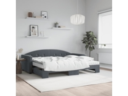 Sofá Cama Nido Con Colchón Terciopelo Gris Oscuro 90x200 Cm