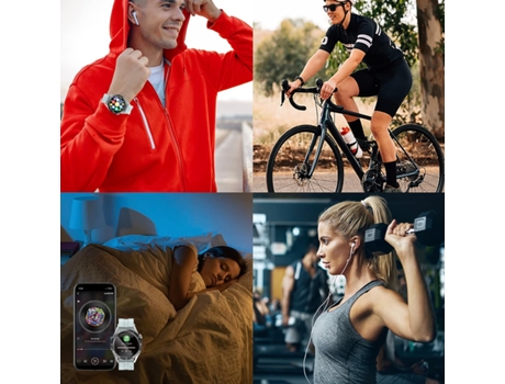Reloj Inteligente (Recibir y Marcar, Pantalla táctil completa redonda TFT HD de 1.38 pulgadas con rastreador de actividad física, llamada/SMS/frecu...