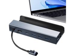 Estación de acoplamiento para juegos 6 en 1, concentrador expansor USB y función de duplicación de pantalla SFUSHOS