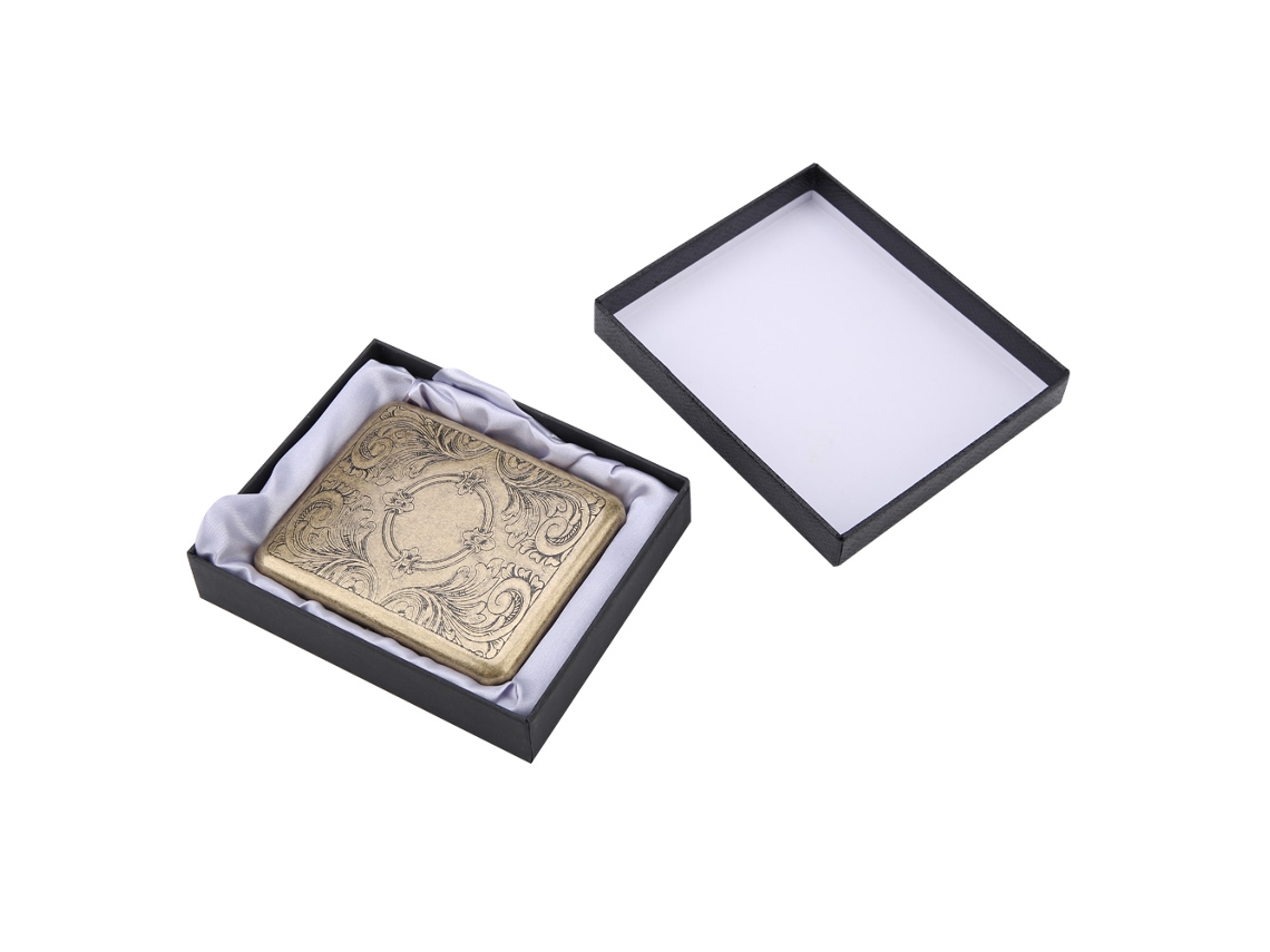Estuche Metálico Retro De Doble Cara Color Bronce Para 20 Cigarrillos (n.º 4)