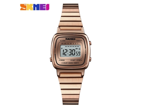 Relojes de pulsera de acero inoxidable para mujer Reloj de pulsera electrónico resistente al agua-Negro LUUCOZK