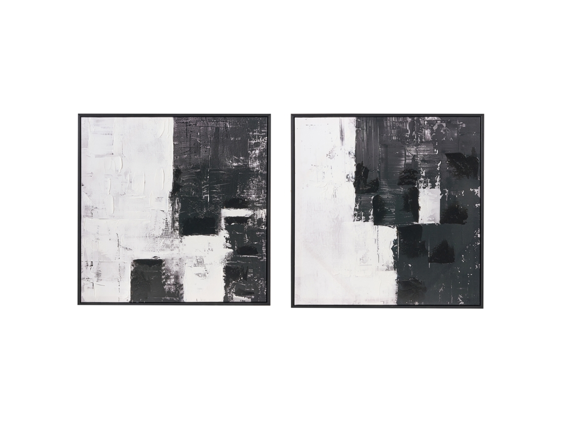 Impressão Para Parede Com Moldura Beliani Cashel De Material Sintético Preto 52x3x52