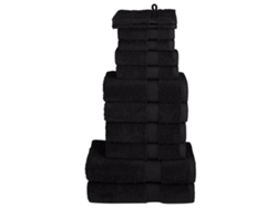Juego De Toallas Premium Solund 12 Unidades Negro 600 Gsm Wsd264517