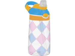 Botella De Agua Cuadrada Azul Claro Para Niños Con Tapa Pajita Ligera, 480 Ml, Deportes, Viajes Y La Escuel...