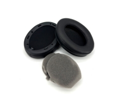 Dos auriculares de piel de oveja negra compatibles con Sony WH 2000XM3. Yunzii (con almohadillas de algodón)