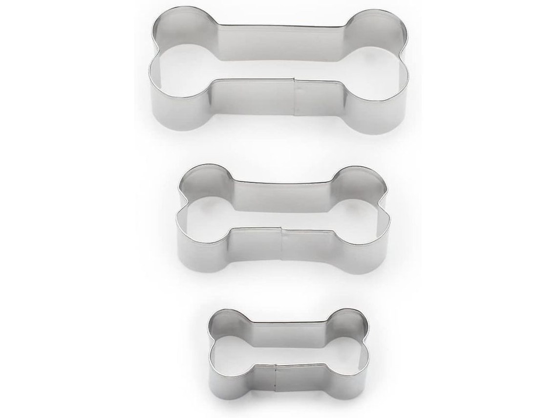 Juego De 3 Moldes Para Galletas Con Forma De Hueso De Perro, De Acero Inoxidable.