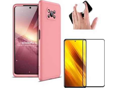 Carcasa, Protector y Popsocket Xiaomi Poco X3 Pro Slim armor 360º Rosa