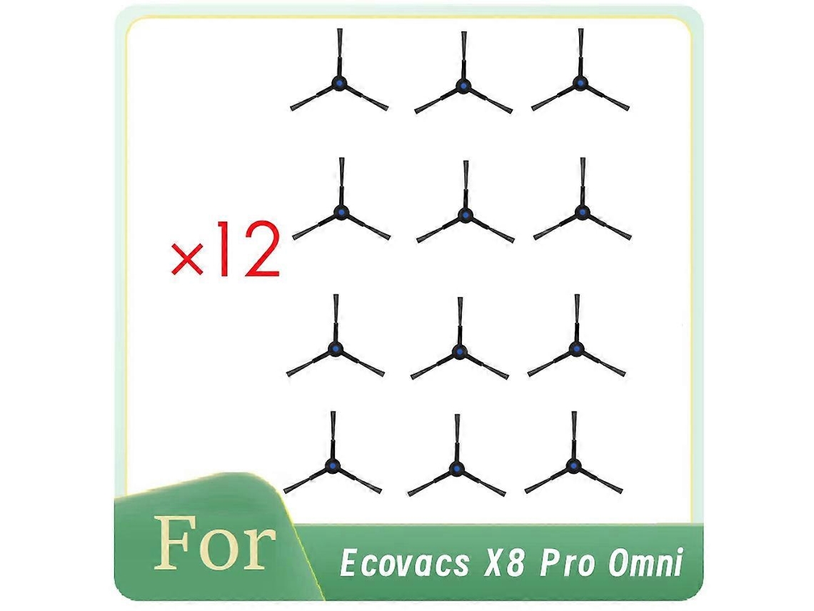 12 Pcs Side Brush For X8 Pro Omni Self Emptying Robot Vacuum Cleaner Parts Replacement
