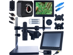 Microscopio digital Earth Pro Mcep-0.5x-pzrr – Zoom 7-45x | Pantalla de 8 pulgadas | Ideal para electrónica y biología