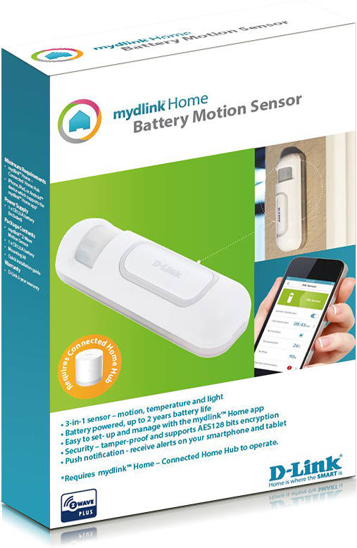 Detector Movimiento Dlink dchz120 sensor zwave plus con temperatura y luz notificaciones por app gratuita mydlink home para ios android