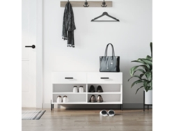 Banco Zapatero Organizador en Derivados de Madera Blanco 102X35X55 Cm