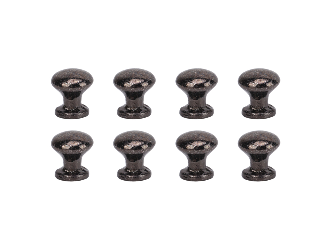 8pcs Alças De Porta Redonda De Metal Para Casinha De Bonecas 1:12 Preto