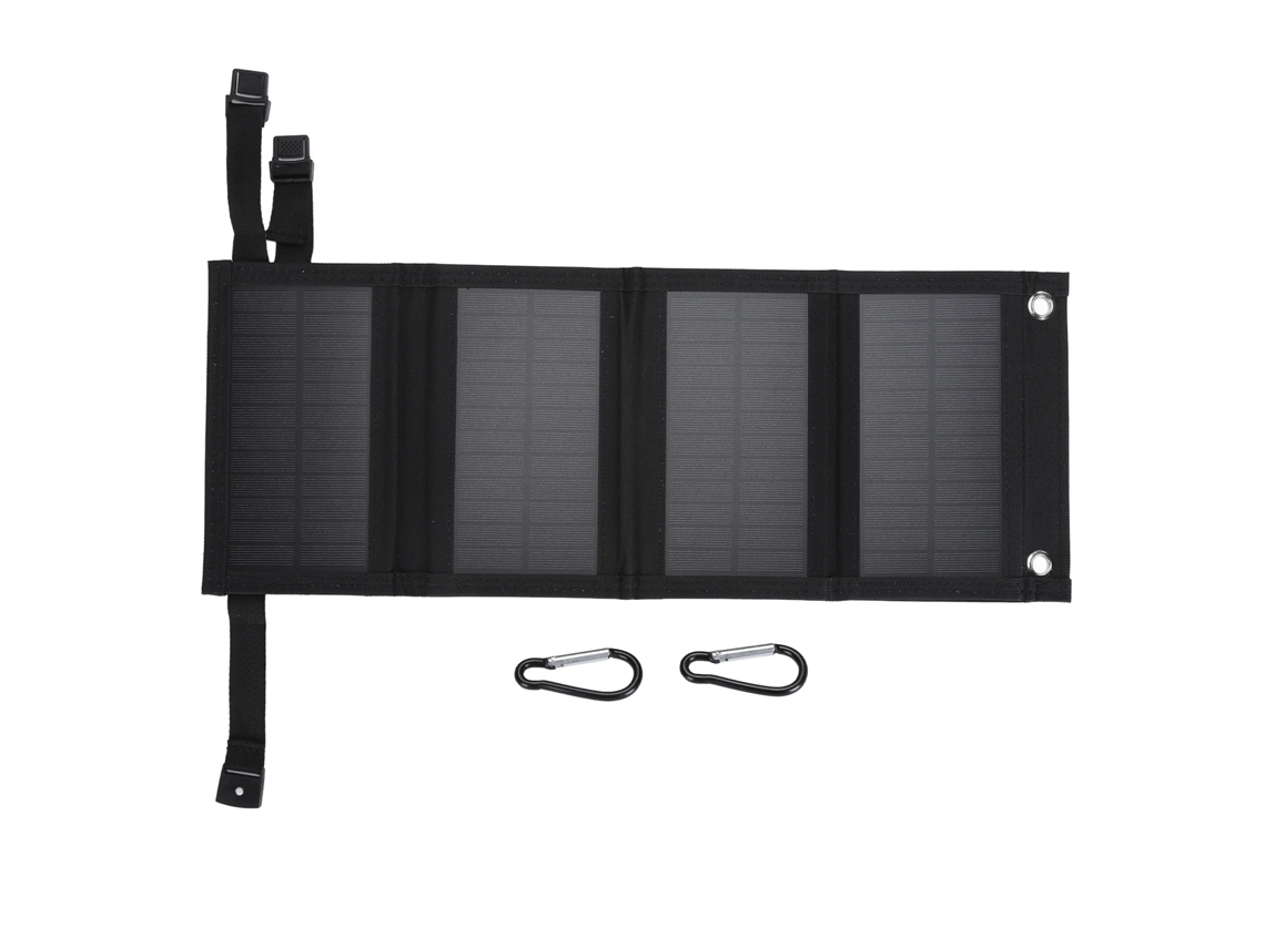 Panel Solar Plegable De 10 W Con Salida Usb Para Cargar Teléfonos Móviles, Portátiles, Cámaras Y Para Acampada Al Aire Libre - Negro