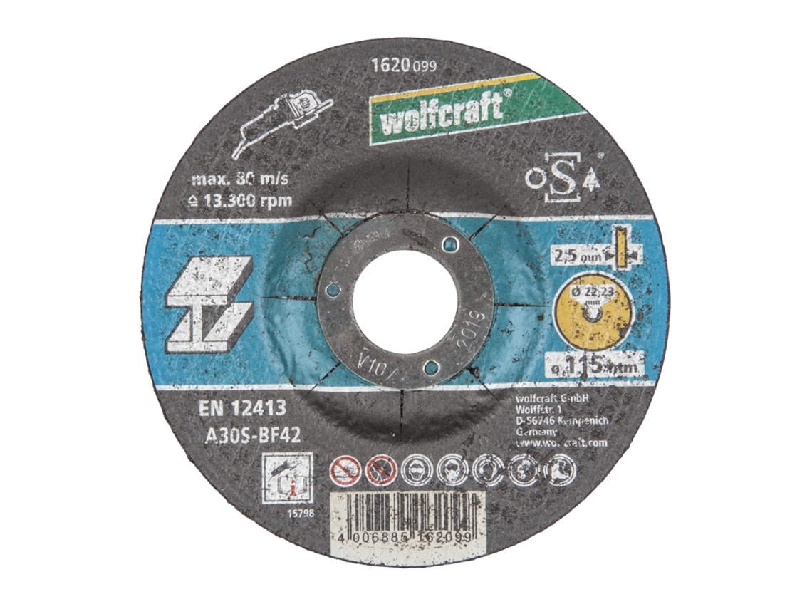 Wolfcraft 1620300 - 5 Discos Para Cortar Metales Ø 115x2,5x22,2 Mm