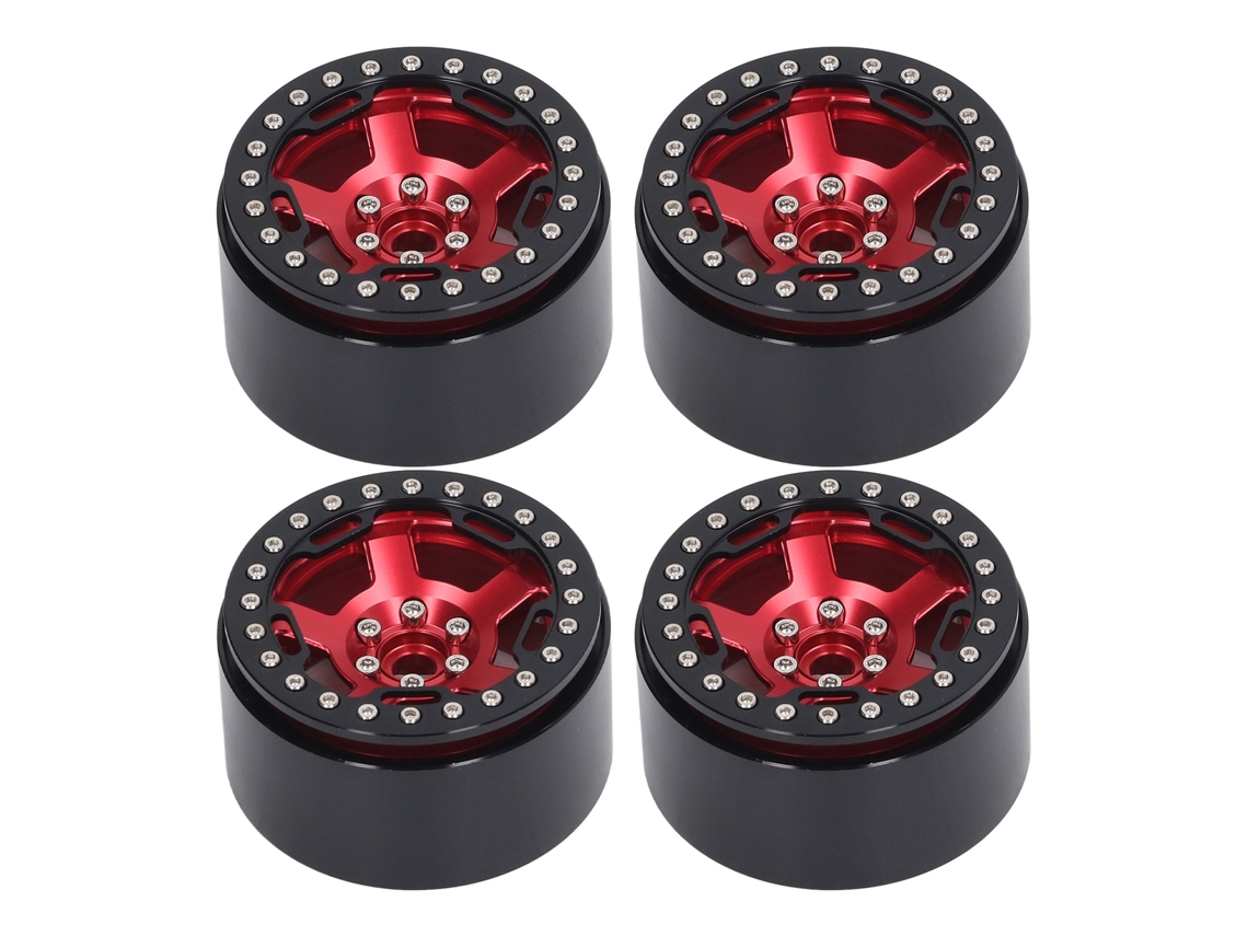 4 Cubos De Rueda Para Coche Rc De 2,2 Pulgadas, 12 Mm, Accionamiento Hexagonal, Aluminio, 36 Mm, Para Crawler 1/10, Rojo
