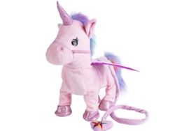 Unicornio caminante, caballo cantor electrónico, robot de peluche, juguete animal para niños, color rosa