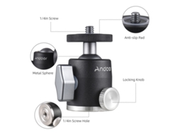 Mini rótula de aluminio para trípode, adaptador con tornillo de 1/4, montaje universal.