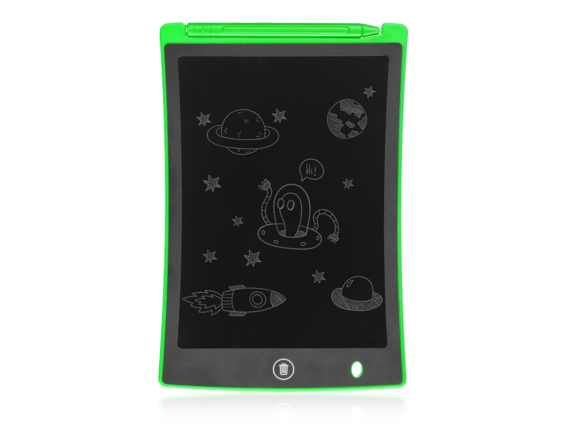Tableta de escritura LCD portátil de 8,5 pulgadas, 15 x 0,6 x 22 cm, color verde