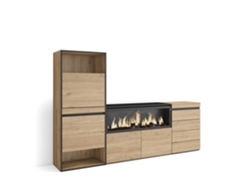 Zapatero | Organización de almacenaje | 224 x 145 x 35 cm | Para dormitorio | Chimenea eléctrica XXL | Cómoda | Roble Duérmete Online