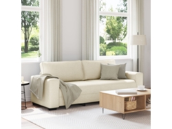 Sofá De 3 Plazas Beige Algodón 221 X 77 X 82 Cm Duradero