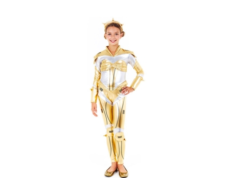 Disfraz de Niña PARTILANDIA robot estrella dorada (Tam.: 10-12 anos)