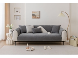 Funda de asiento de sofá antideslizante Protector de cojín de sofá -Gris profundo-110x210CM LUUCOZK