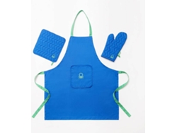 Delantal BENETTON y Set 3 Piezas Algodón (Azul - 3x25 cm)