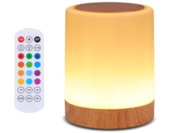 Lámpara de mesita de noche táctil con 13 colores RGB y 5 niveles de brillo, recargable por USB, luz nocturna regulable con Vledary
