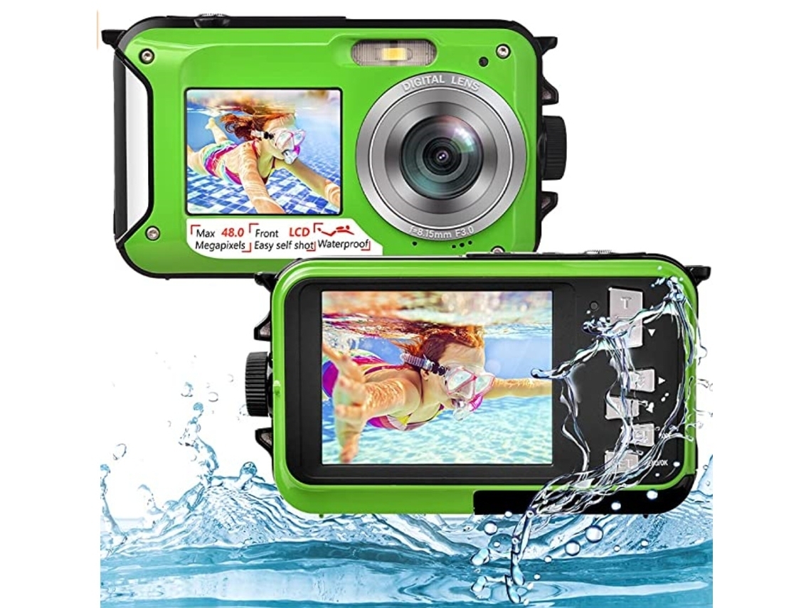 Cámara digital impermeable Ushion Full HD 2.7k 48mp 16x, color verde