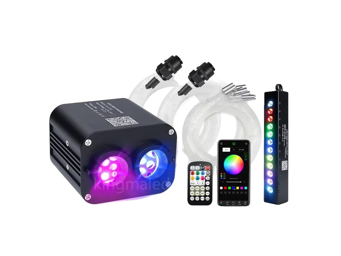 Luces de fibra óptica, control inteligente, efecto intermitente, enchufe para encendedor de coche-b, 2 unidades mixtas de 4 m 430