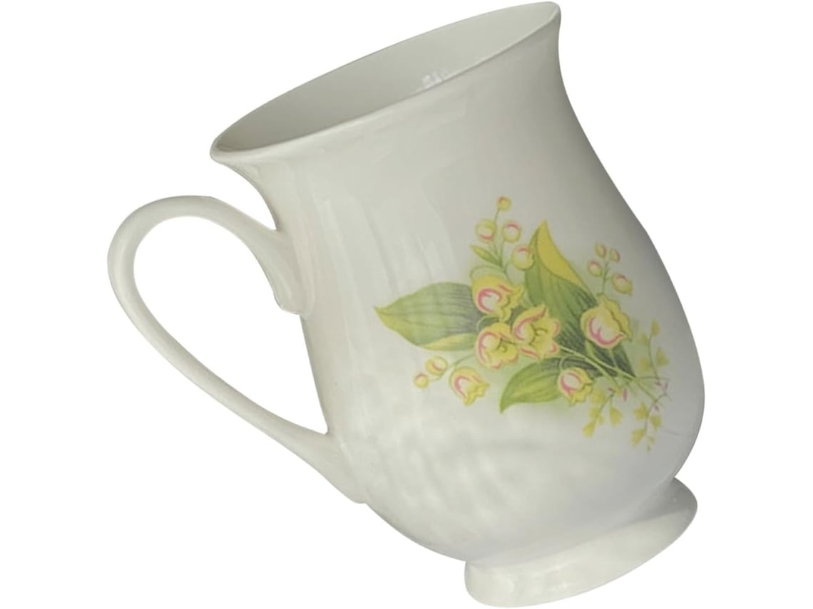 Caneca De Café Vintage Em Cerâmica, 300ml. Design Elegante E Linhas Belíssimas.
