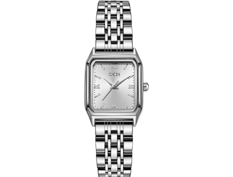 VEANXIN Relojes Reloj de pulsera resistente al agua de acero inoxidable con esfera cuadrada-Negro plata