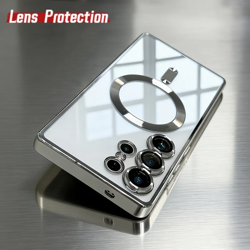 (galaxy S25 Plata) Funda Protectora De Carga Inalámbrica Magnética Samsung Magsafe