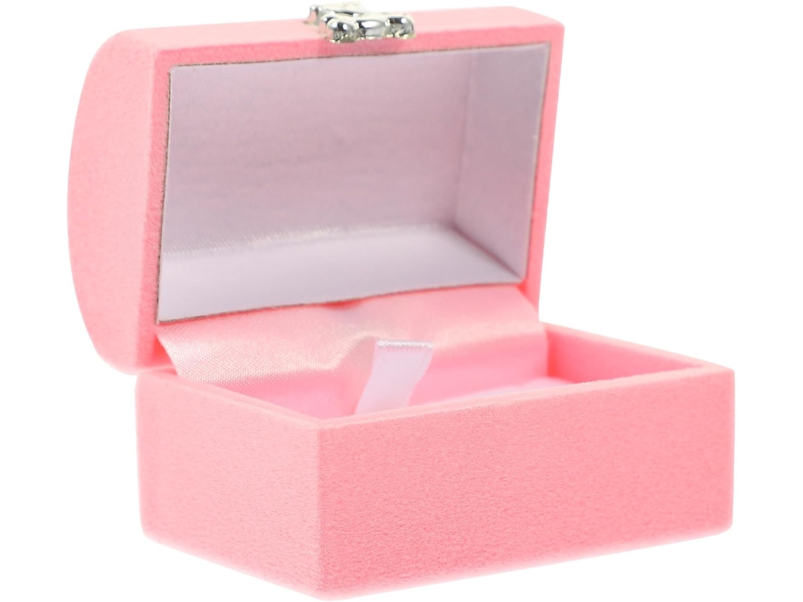 Elegante Joyero Mujer Ligero Diseño Aterciopelado Anillos Pendientes Ideal Cumpleaños Acción Gracias Rosa