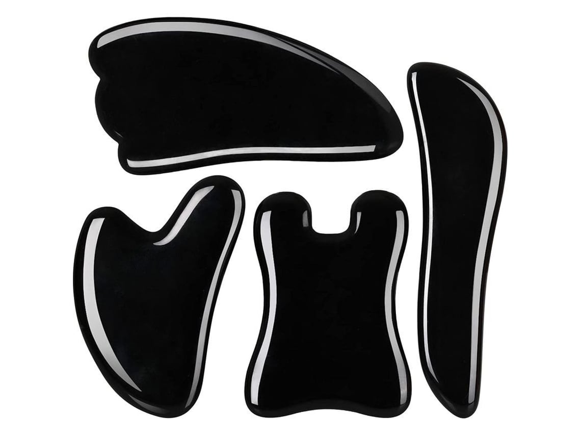 Herramienta De Masaje Gua Sha, Piedra Natural, Juego De 4 Placas Para Spa Y Fisioterapia.
