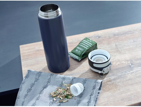 LEIFHEIT 03275 taza de viaje 600 ml Negro, Azul Acero inoxidable