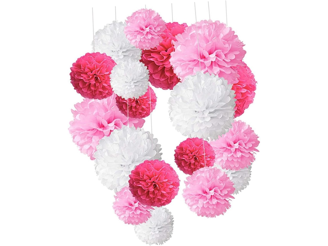 Juego De Decoraciones De Panal De Abeja Rosa, Rosa Y Blanco Para El Hogar O La Tienda.
