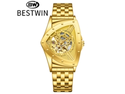 Reloj Mecánico Triangular Esqueletizado Para Hombre (oro)