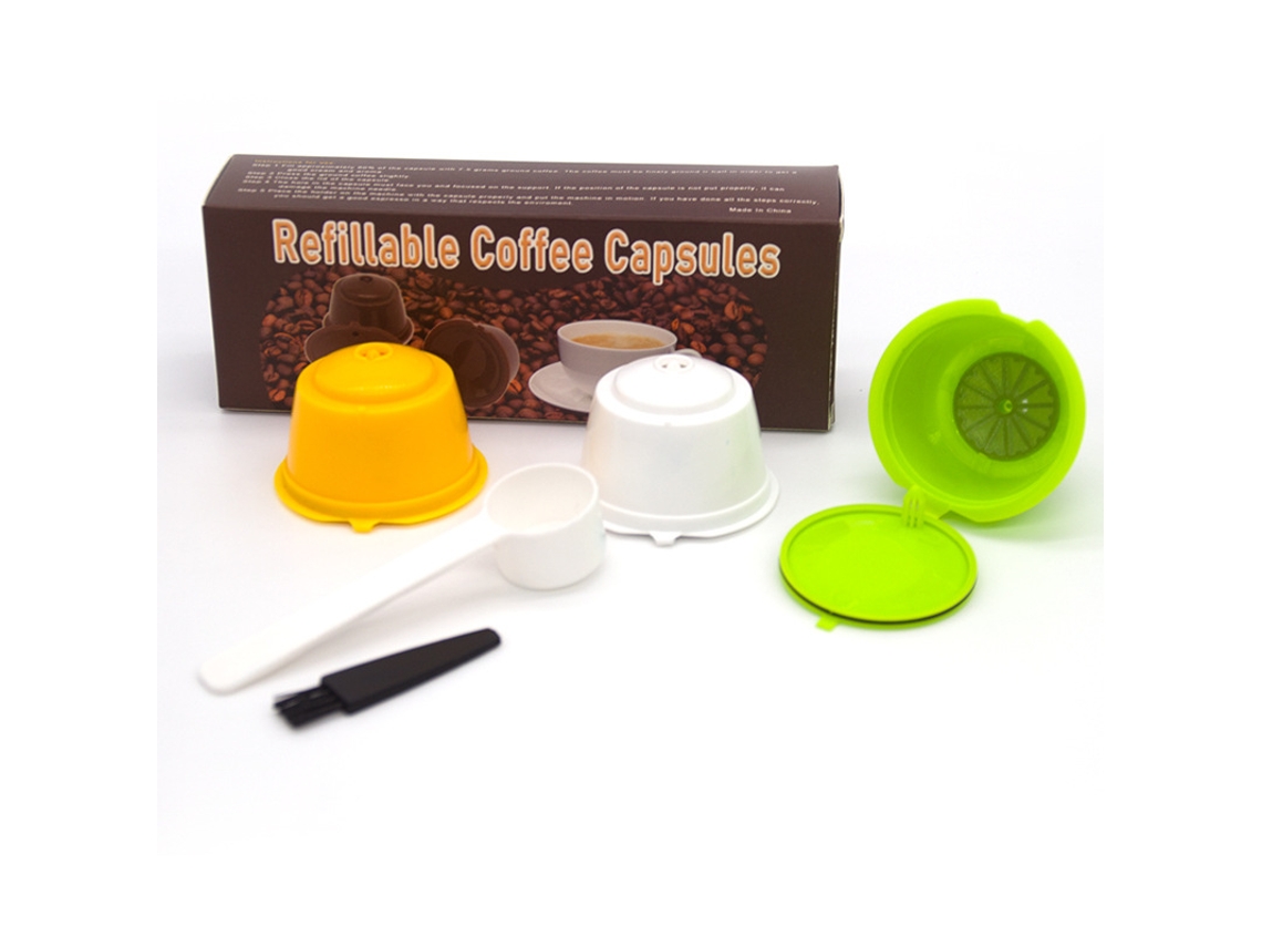 Filtro de café, cápsula reutilizable para cafeteras Nescafé Dolce Gusto, paquete de 3 Eifson (amarillo, verde y blanco)